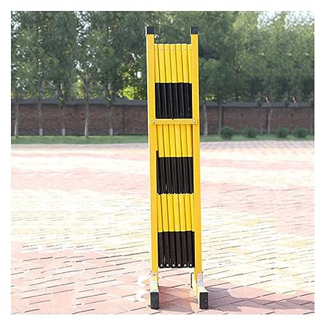XLIHAWY Erweiterbare Mobile Barrikade, Einziehbare Konstruktion Barrieretür Mit 2 Rädern, Gelber Sicherheitszaun Für Den Garagenbau In Schulen (Farbe : Schwarz, Größe : 47x39in)