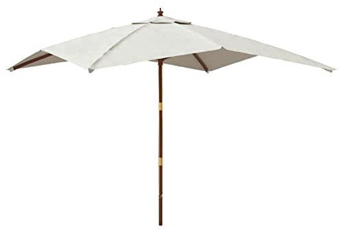 Camerina Sombrilla de jardín poste de madera color arena 300x300x273 cm Sombrilla Excentrico Sombrillas Terraza