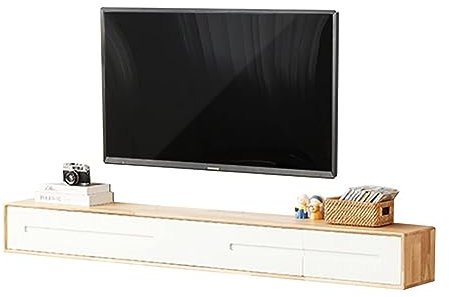 TV Lowboard Hängend - Wandmontage TV-Schrank - TV Schrank Hängend, 140 Cm TV-Lowboard, TV-Schrank, Entertainment-Center, Medienkonsolen-Aufbewahrungsregal, Für AV-Receiver/Kabelbox/Spielsystem ( Color
