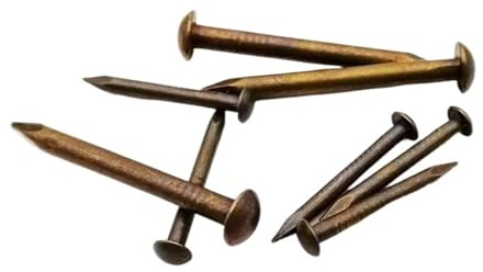 BUUV 10-100pcs Dia=1.2-2.8mm Length=8–50mm Antique Brass Bronze Pure Copper Small Mini Round Head Nail For Furniture Hinge Drum(100pcs 1.2x10mm)