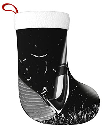 FROON Plüsch-Weihnachtsstrumpf, schwarz und weiß, ideal für Geschenke und Geschenke, Weihnachtsstrumpf