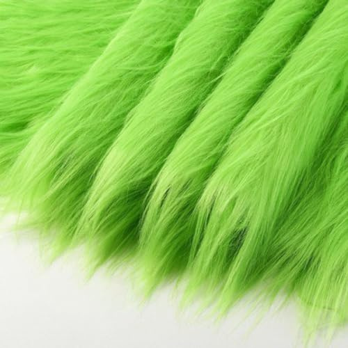 50cmx180cm Flauschige Kunstpelzband Kunstfell Band Fellstoff, Furry Faux Pelz Stoff Dekoband Zierband Plüsch Trim Plüschstoff Plüschband Borten Bänder zum Nähen Kleidung Weihnachtsdeko,Fruchtgrün