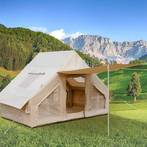 ALSUP Großes Aufblasbares Campingzelt, Aufblasbares Campingzelt, Familienzelt, Einfacher Aufbau, 4-Jahreszeiten-Wasserdichtes, Winddichtes Outdoor-Aufblaszelt