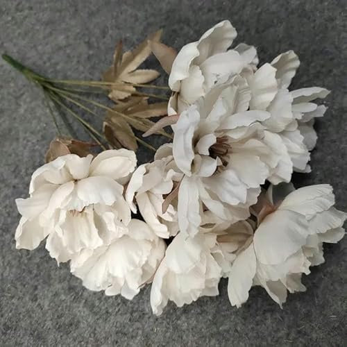 ZFISH 1 Branche de Fleur 9 têtes Pivoine en Soie Artificielle Grosses Fleurs tête pour décoration de Mariage Bouquet de Fausses Fleurs pour la décoration de la maison-01