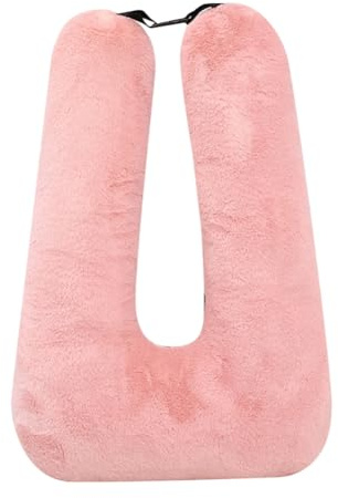 Kioball Oreiller de voyage pour enfants, coussin de voyage multifonction en forme de U, support de siège arrière et corps (rose)