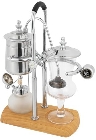 Siphon Kaffeemaschine Kaffeekanne Extraktionswerkzeuge für Handgebrühten Kaffee, für gewerblichen häuslichen Gebrauch zum Extrahieren von Kaffee Tee verwendet werden, Silber 23.5*12*38 cm