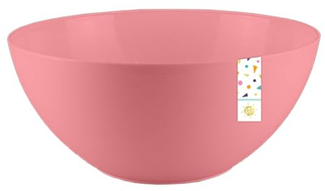 Gem Imports Coral Pink Large Round Reusable Plastic Bowl 25cm