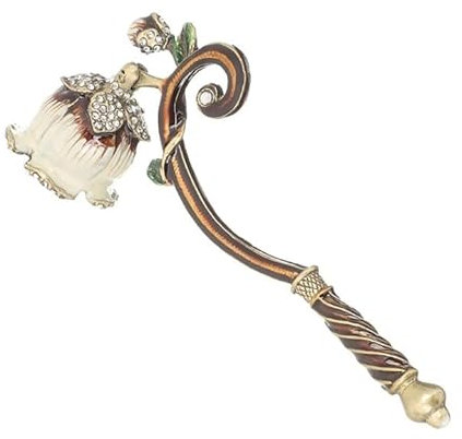 MUXSAM Kerzenlöscher für KerzenDochtlöscher Kerze mit langem Griff für Geschenke Emaille Europäische Vintage-Weiß Maiglöckchen