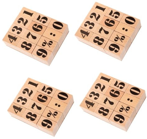 Operitacx 4sätze Vintage Holzstempeln Mit Zahlen Und Buchstaben Für Scrapbooking -projekte Und Tagebuchgestaltung Handgefertigte Präzise Stempel Für Kreative Bastelarbeiten