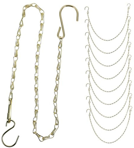 Milisten 10st Kette Zum Aufhängen Von Blumenkörben Korbketten Für Blumentöpfe Ersatzkettenaufhänger Kette Mit Haken Ketten Zum Aufhängen Von Pflanzgefäßen Blumentopf-hängekette Golden Eisen