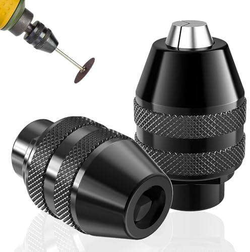 YOURKAY 2 Pezzi Mandrino Elettrico per Smerigliatura, Mandrino Trapano, Convertitore per Il Cambio Rapido del Mandrino del Trapano, Mandrino per Avvitatore, Accessori per Trapani a Percussione