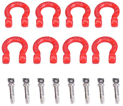 8 piezas de remolque de metal, grilletes de anillo en D piezas de montaje fuerte resistencia al rodamiento para coche de banda de escalada RC