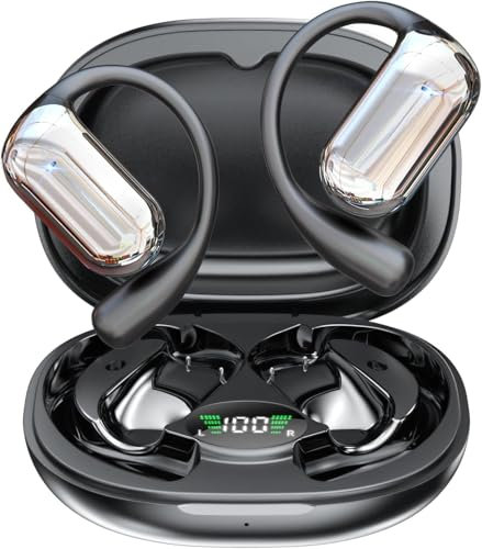 EUQQ Open Ear Headphones - 5.4 Bluetooth Earphones for Running, Ultra Comfort Sport Open Ear Buds, Stereo Sound Earbuds Wireless, IPX6, 40H Playtime