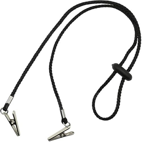 Cldaisy Verstellbare Lätzchenhalter, Serviettenhalter, Serviettenhalter, Halskette, für Erwachsene, Serviettenhalter, Küchenutensilien, Gadgets, Schwarz, 2 Stück