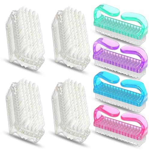 8 Stück Nail Brush, Handbürste Nagelbürste, Nail Cleaner, Fingernagelbürste Handwaschbürste Nagelbürste Mit halterung für Hand Zehen Nagel Haus Garten Salon verwenden
