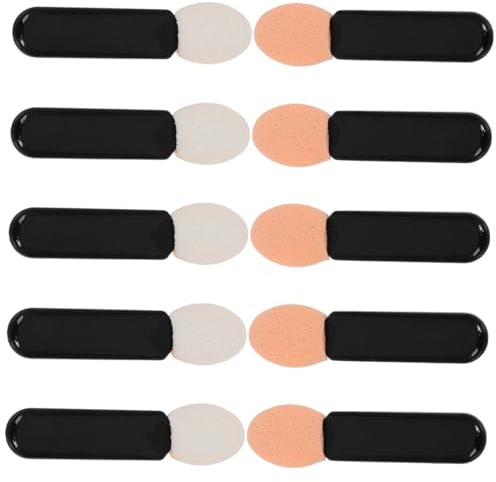 SAFIGLE Set di 10 Pennelli Ombretti Neri Applicatore di Precisione in Acrilico per Make-up Occhi Multiuso per Ritocchi On-the-go e Look da Festa