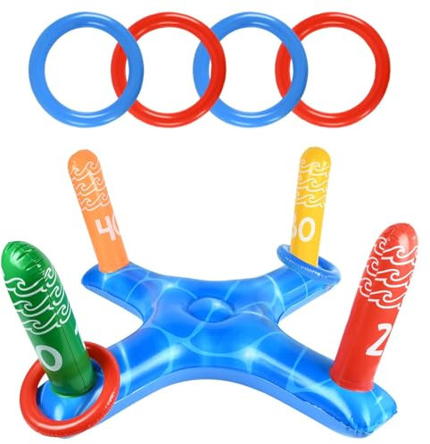 Jeux de Piscine gonflables, Jeux de Jouets de Piscine, Jeux de Lancer d'anneau Flottant, Jeux de Piscine extérieure d'été/Parties de Plage/d'herbe, Adultes, Famille