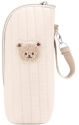 Soporte térmico para bolsa de alimentación, bolsa aislada para biberones | Bolsa aislante de nailon impermeable | Portabebés con diseño de oso | Bolsa portátil para almacenamiento de leche materna y