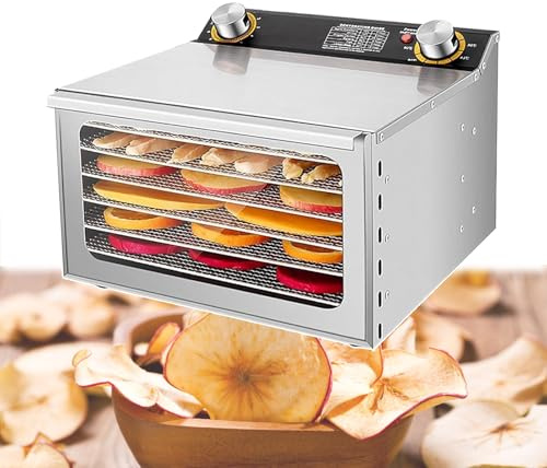 1000W Commercial Freeze Dryer Machine & Food Dehydrator,6/8/12-Layer Electric Jerky Dehydrators,194℉ Temperature & 48H Timer, Food Dehydrators for Jerky, Meat, Fruit, Herbs, Mushrooms(6layers)