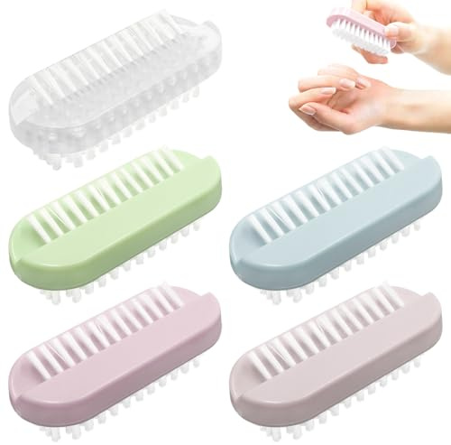 Aoyswuz 5 Piezas Cepillo Uñas Manos Trompeta, De Doble Cara Cepillos de Limpieza de Uñas Cerdas Duras, para Limpieza de Manos Niños y Adultos