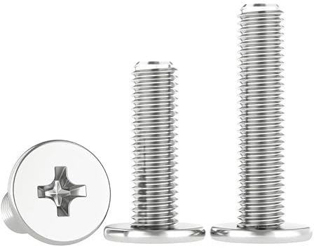 MOOPW Edelstahl 304 Kreuz Flachkopf Bolzen Extra dünn Flachbau | Computer Maschine Schrauben M3 x 30 (Kopf 6) 20 Pcs