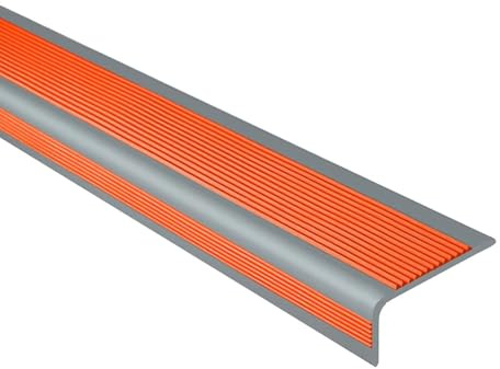 Listello di protezione in plastica flessibile, Listello Angolare Profilo per Bordi Scale, Profilo Antiscivolo Bordo Scala, in diversi colori e dimensioni(Orange red gray,5 * 2.5cm)