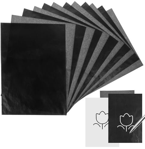 GEEHUA 50 Blatt Pauspapier A4, Schwarzes Kohlepapier Transferpapier A4 | Schwarz Durchschlagpapier Carbon Papier Pauspapier Abpauspapier Schwarzes Graphitpapier