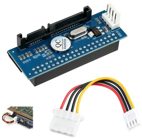 Wxuiqaz Adaptateur IDE SATA, Adaptateur IDE vers SATA 40 Broches Disque Dur 3,5, Convertisseur IDE/PATA vers SATA Support Alimentation Molex, PC Bureau Windows Linux, Solution Modernisation Stockage