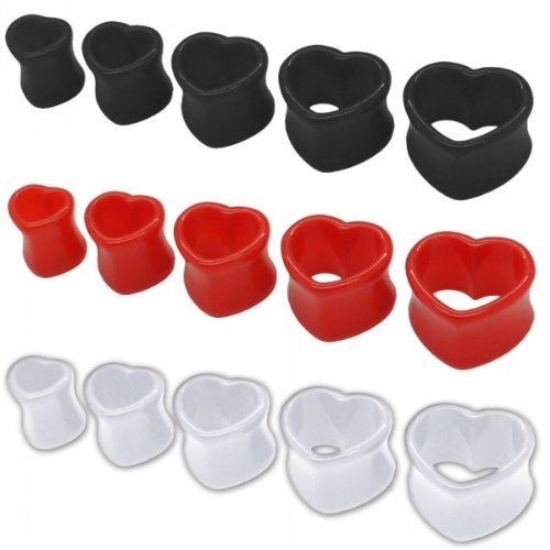 Tunnel évasé forme cœur Cœur Rouge Noir Blanc Tube, rot