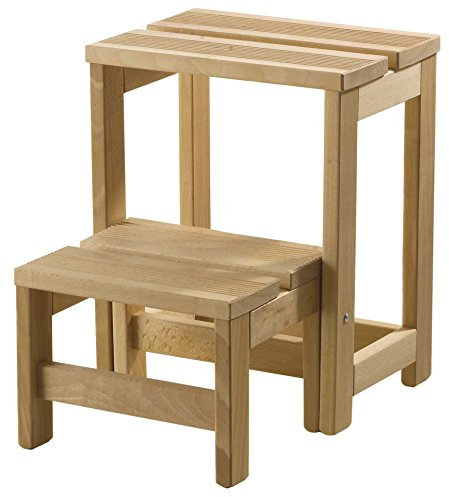 Aranaz 11310 Escalera banqueta con 2 peldaños, sin Barniz