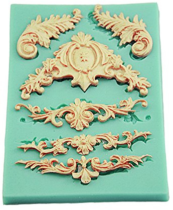 Musuntas Silikonform Europäische Retro Supercross Relief für Spitze Effekt Gateau 3D Muster Silikon Zucker Paste Classic Cookieschneider