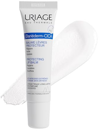 Uriage Bariéderm-CICA Protecting Lip Balm 15ml - Barrier Lip Balm Formulated With Poly-2p Patented Complex - Repairs, Insulates, Soothes - Dry, Chapped Lips - Long-Lasting, High Tolerance, Unscented