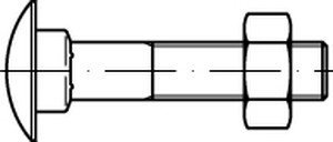 DIN 603 Flachrundschraube M5x16 Stahl 4.6 galvanisch verzinkt m. Vierkantansatz u. Mutter 500 Stk