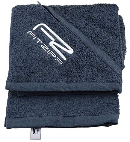CKM Fitzipp Strandtuch mit wasserabweisender Tasche Baumwolle (80 x 200cm, Anthrazit)