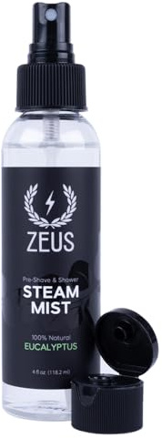 ZEUS 100% Natural Eucalyptus Oil Steam Mist, Aromatherapy Spray for Shower, Sauna, Bath & Pre-Shave, Nasal Relief & Spa-Inspired Wellness (Made in USA) 4 oz.