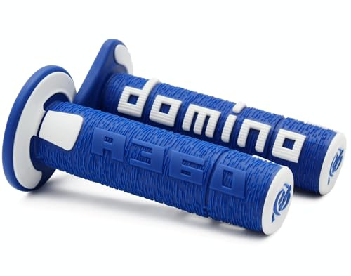 DOMINO Coppia MANOPOLE Blu/Bianco off Road