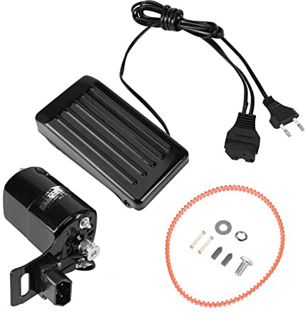 Nähmaschine Motor, 180W Nähmaschine Fußpedal Controller Fußschalter Pedal Nähmaschinenmotor mit Doppelcarbonbürste 10000 R/Min EU 220V