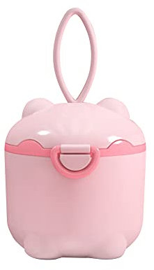 ikasus Groß Milchpulver Spender Milchpulver Aufbewahrung, luftdichter tragbarer Milchpulver Portionierer Baby, Milchpulver Container,mit Gleichmacher und Löffel (Rosa)