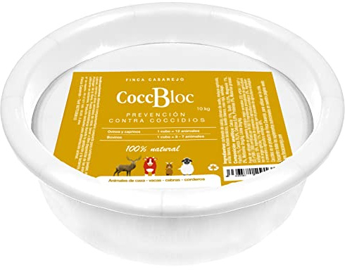 FINCA CASAREJO CoccBloc - Bloque Mineral para rumiantes - Apoyo digestivo en Condiciones ambientales exigentes - Producto 100% Natural - Contenido 10 kg (Ref. FCCBL)