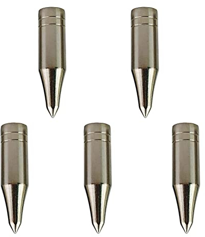 SHARROW 30pcs Archery Field Points Glue On Arrowheads Arrow Tips 80 Grain for 8mm Diameter Bamboo Wooden Arrows Accessories (Silver)
