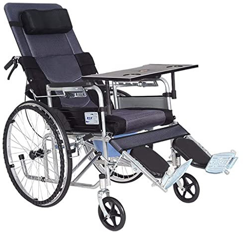Samnuerly Rollstühle Klappbarer Standard-Liegerollstuhl, behinderte Kinder Erwachsener liegender Liegerollstuhl, Zerebralparese-Rollstuhl Auto EL