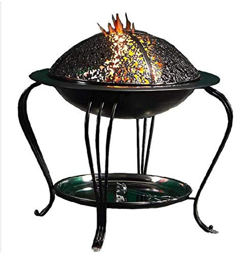 Fire Pits Outdoor Wood Burning Firepit Cast Iron Fire Bowl Firepit Garden Outdoor Basket Modern Stylish Fire PitOutdoor Garden Terrace Heater Charcoal with Cover BBQ Cooking for Outside Camping