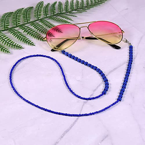 Brillenkette Mode Damen Brillenkette Seedbeads Dangles Lanyard Sonnenbrillenhalter Herren 72Cm Lang Blau