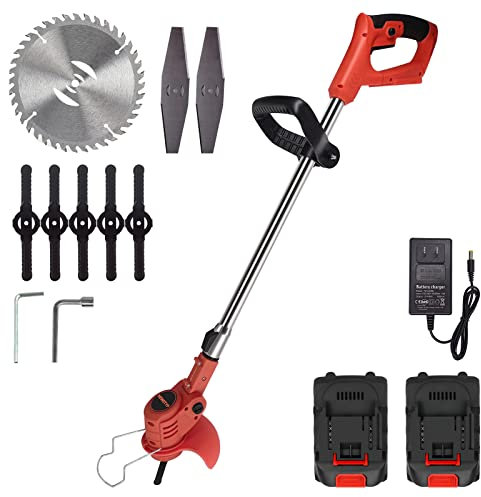 NEWSTYP Tondeuse électrique multifonctionnelle au lithium-ion Herbicide électrique réglable Tondeuse à gazon Coupe-légumes Outil de jardin avec 2 piles (D)