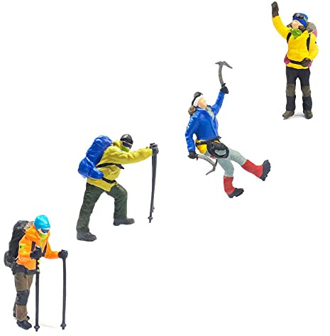 zalati Rock Climber Miniature Toy Set 4pcs Figures Character 1:64 Simulation Statue Model Toy for Decoration Playset