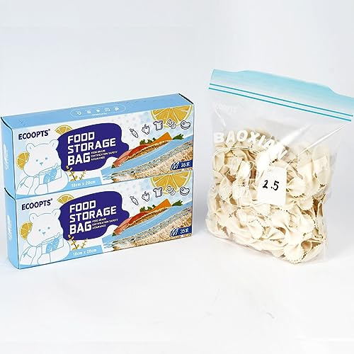 70×Zip Sandwich Size Freezer Bags | Ultra Strong Food Storage Bags with Double Zip | Airtight, Leakproof, BPA Free Plastic Food Bags (2 Pack 18 * 20 cm)