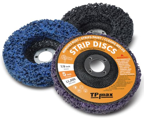 3 Pièces Disques de Nettoyage 125 mm, Dérouillant Disque Abrasif pour Meuleuse d'Angle, CSD Disque pour Métal, Pierre, Bois et Plastique