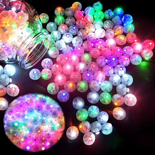 Frasheng 120 Stück LED Ballons Lichter, Runde LED Ballons Lichter, Mini LED Lichter Leuchtkugeln, Bunte Blinkende Party Licht für Karneval, Geburtstag, Hochzeit, Bar Klub Dekoration