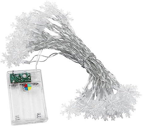 PRETYZOOM 40 Schneeflocken-Lichterkette Außendekoration dekoratives Licht weihnachtsdeko leuchtdioden LED-Atmosphärenlampe Atmosphäre Lichter draussen schmücken PVC Weiß