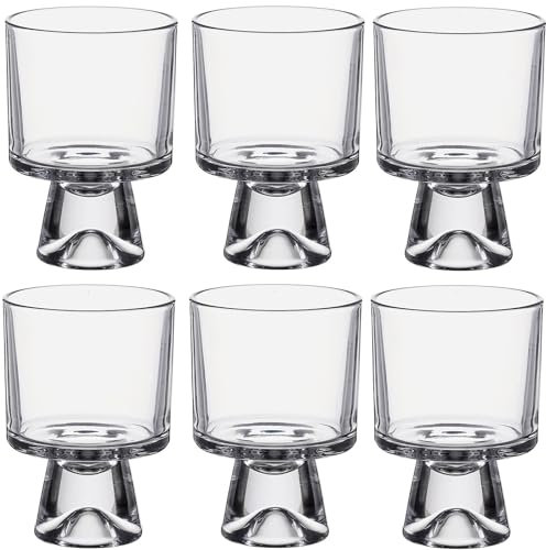 XNSHUN Eisschalen Glas 6er Set 240ml Mit Fuß - Eiskaffeebecher, Dessertschalen für Eis, Getränke, Cocktails und Party